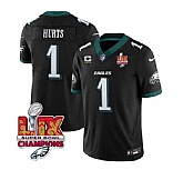 Men & Women & Youth Philadelphia Eagles #1 Jalen Hurts Black 2025 Eagles Logo Super Bowl LIX Patch New F.U.S.E. Vapor Untouchable Limited Stitched Jersey Dzhi,baseball caps,new era cap wholesale,wholesale hats